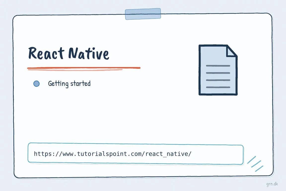 Illustrated infographic summarizing: React Native