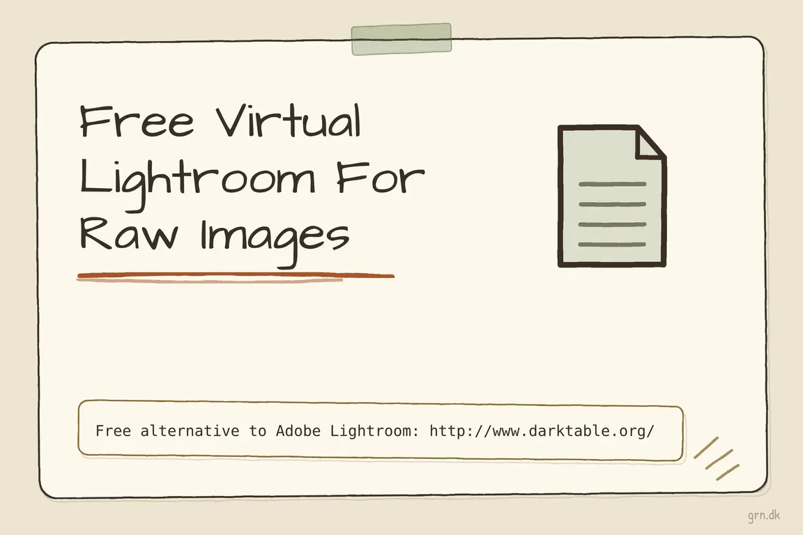 Illustrated infographic summarizing: Free Virtual Lightroom For Raw Images