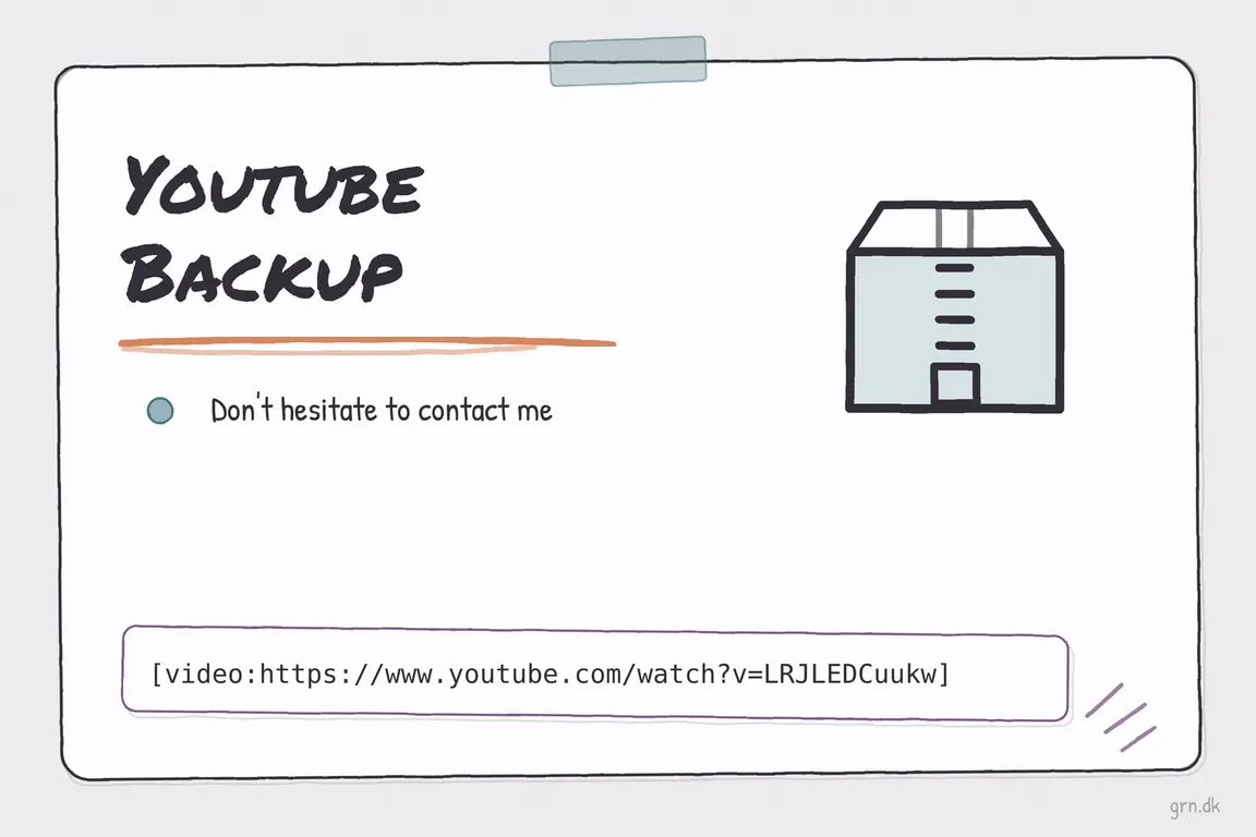 Illustrated infographic summarizing: Youtube Backup