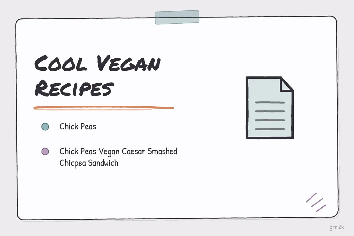 Illustrated infographic summarizing: Cool Vegan Recipes