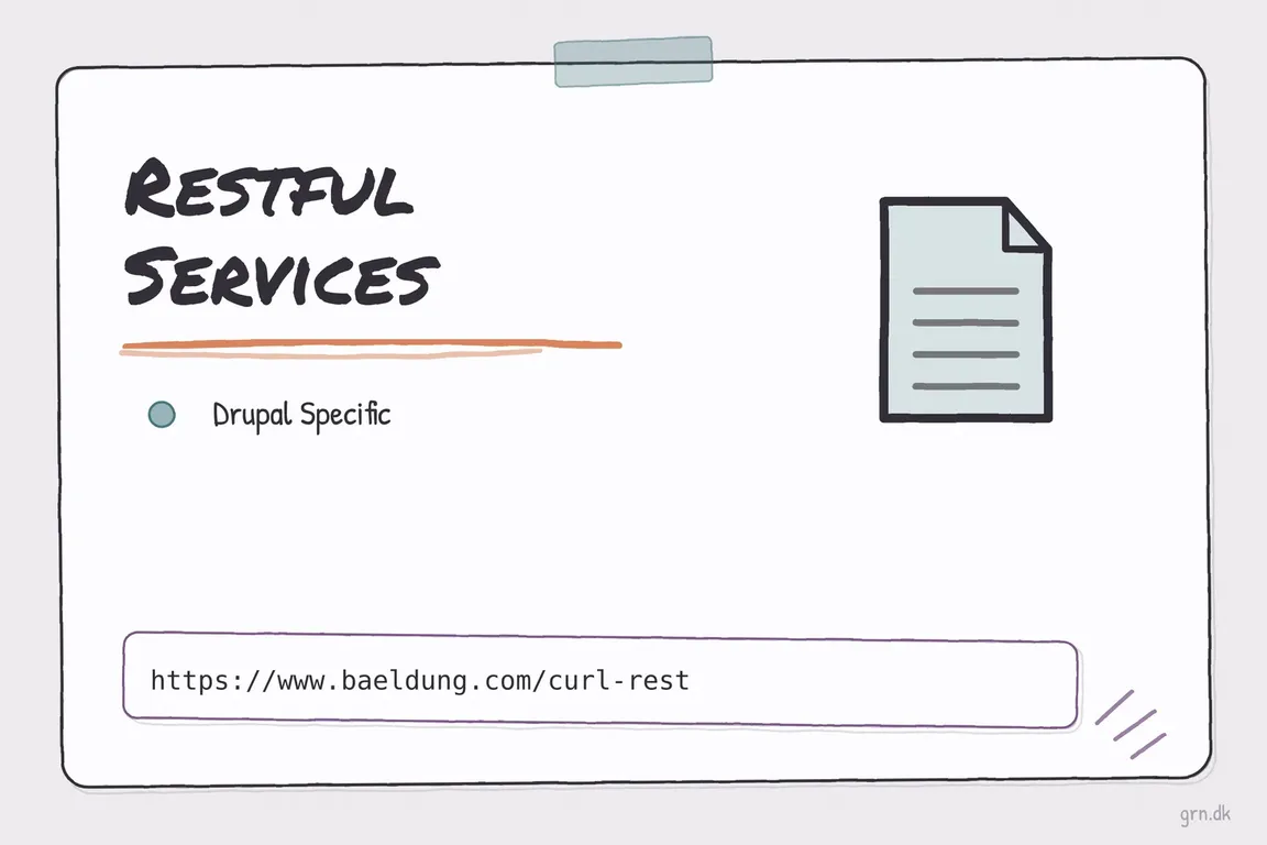 Illustrated infographic summarizing: Restful Services