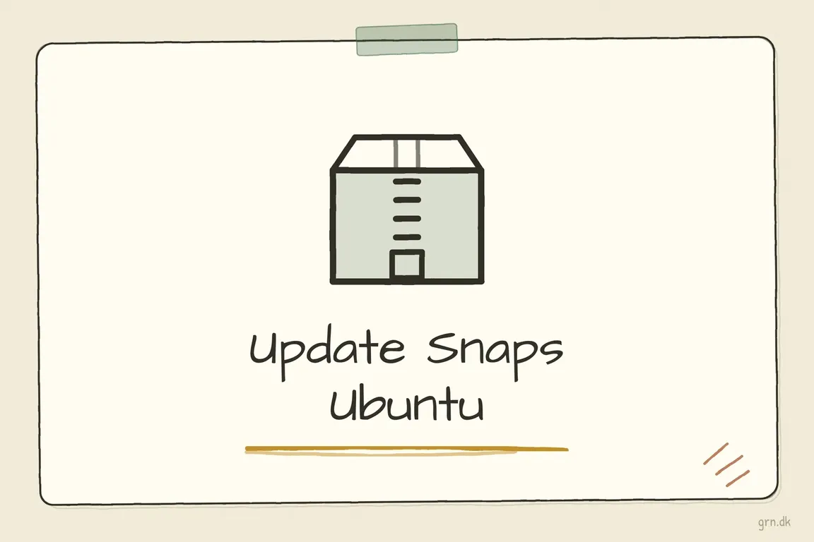 Illustrated infographic summarizing: Update Snaps Ubuntu