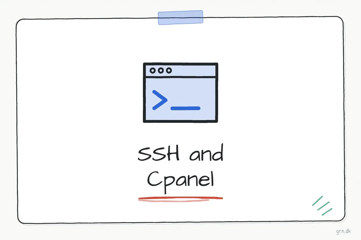 Illustrated infographic summarizing: SSH and Cpanel