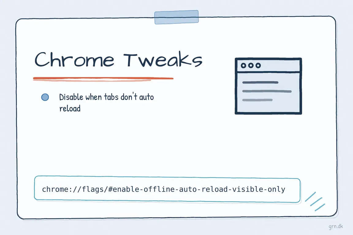 Illustrated infographic summarizing: Chrome Tweaks