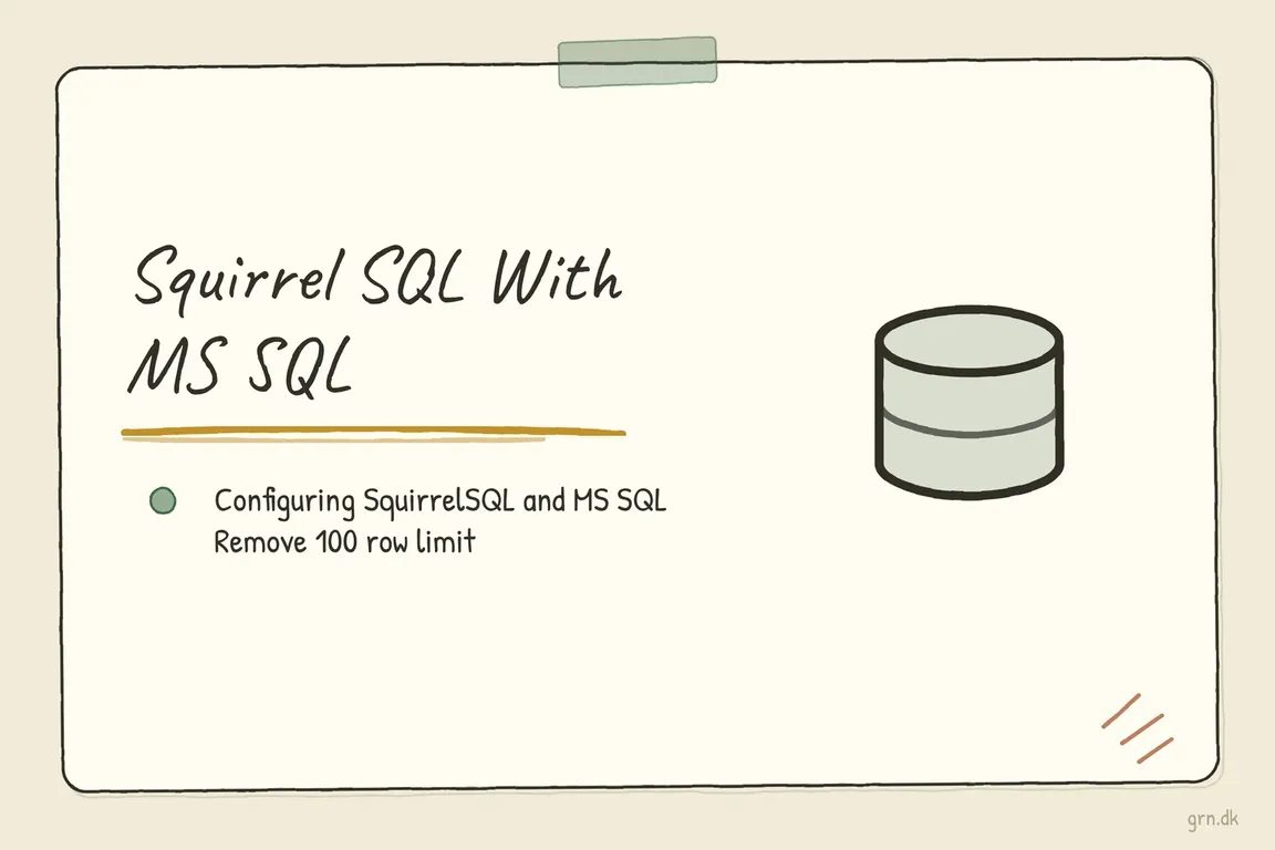Illustrated infographic summarizing: Squirrel SQL With MS SQL