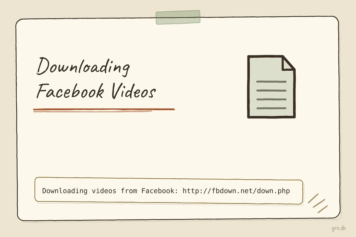 Illustrated infographic summarizing: Downloading Facebook Videos