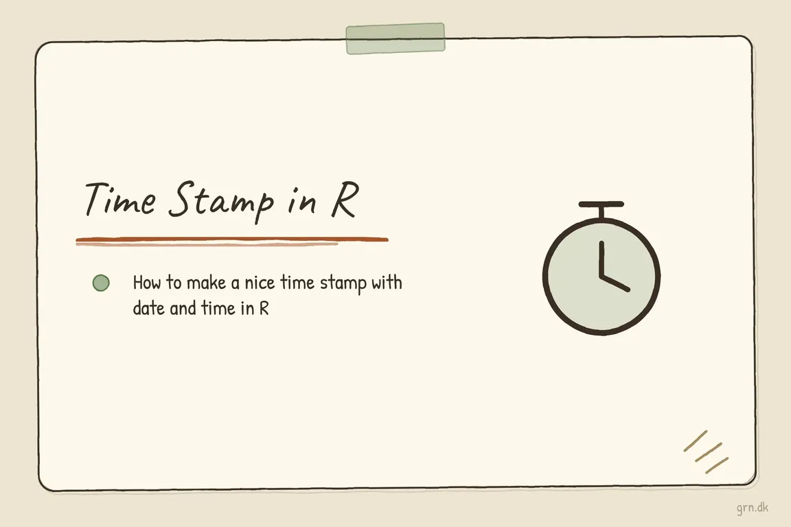 Illustrated infographic summarizing: Time Stamp in R