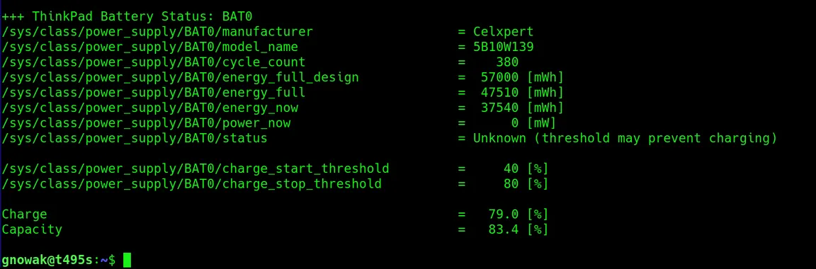 Example of battery status from TLP 2021-12-06 T495s