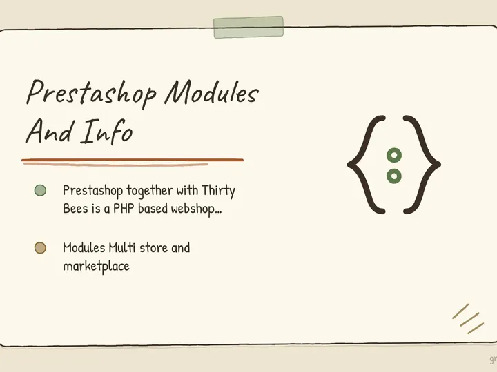 Illustrated infographic summarizing: Prestashop Modules And Info