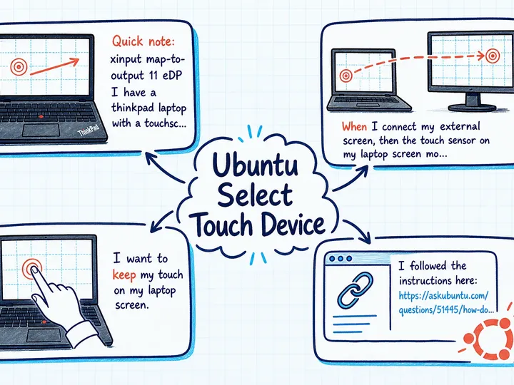 Illustrated infographic summarizing: Ubuntu Select Touch Device