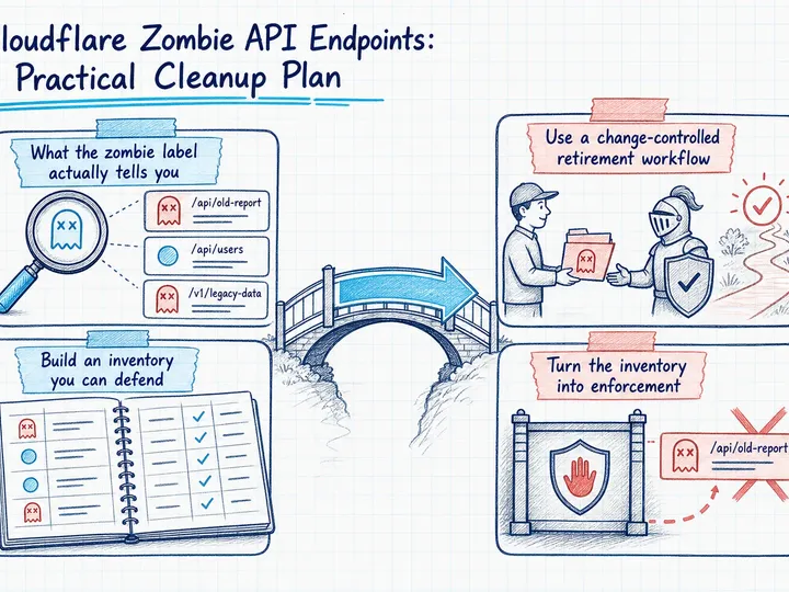 Illustrated infographic summarizing: Cloudflare Zombie API Endpoints: A Practical Cleanup Plan