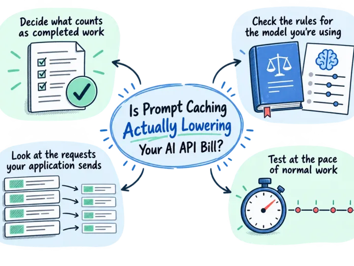 Illustrated infographic summarizing: Is Prompt Caching Actually Lowering Your AI API Bill?