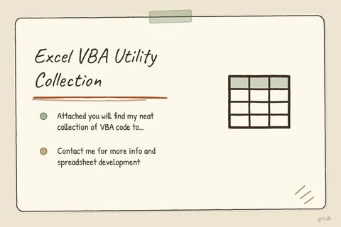 Illustrated infographic summarizing: Excel VBA Utility Collection