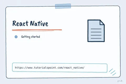 Illustrated infographic summarizing: React Native