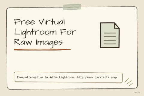 Illustrated infographic summarizing: Free Virtual Lightroom For Raw Images