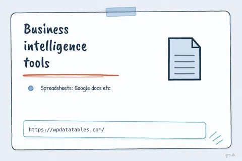 Illustrated infographic summarizing: Business intelligence tools