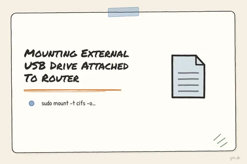 Illustrated infographic summarizing: Mounting External USB Drive Attached To Router