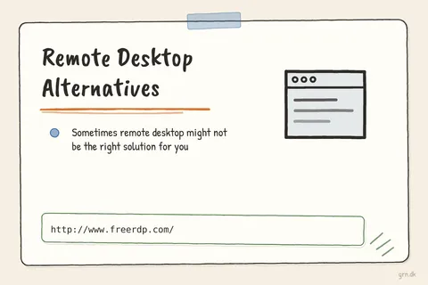Illustrated infographic summarizing: Remote Desktop Alternatives