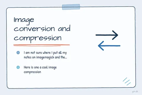 Illustrated infographic summarizing: Image conversion and compression