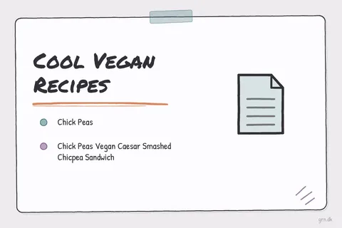 Illustrated infographic summarizing: Cool Vegan Recipes