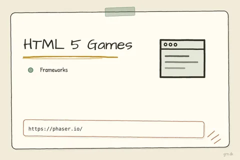 Illustrated infographic summarizing: HTML 5 Games