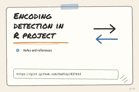 Illustrated infographic summarizing: Encoding detection in R project