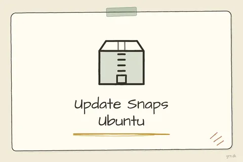 Illustrated infographic summarizing: Update Snaps Ubuntu