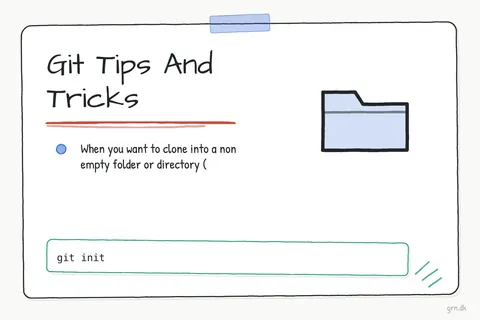 Illustrated infographic summarizing: Git Tips And Tricks