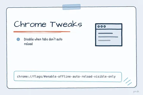 Illustrated infographic summarizing: Chrome Tweaks
