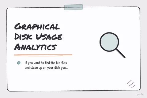 Illustrated infographic summarizing: Graphical Disk Usage Analytics