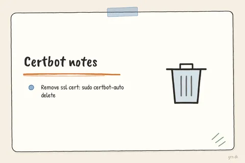 Illustrated infographic summarizing: Certbot notes