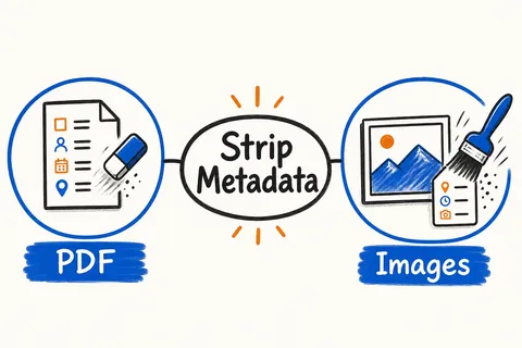 Illustrated infographic summarizing: Strip Metadata