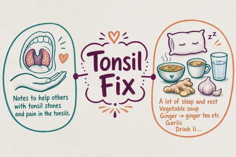 Illustrated infographic summarizing: Tonsil Fix