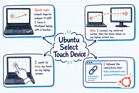 Illustrated infographic summarizing: Ubuntu Select Touch Device