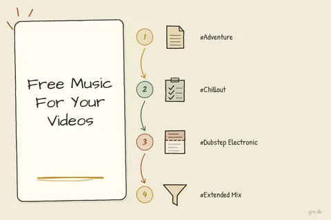 Illustrated infographic summarizing: Free Music For Your Videos