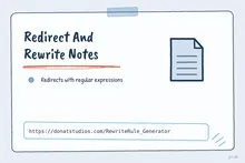 Illustrated infographic summarizing: Redirect And Rewrite Notes