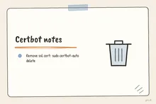 Illustrated infographic summarizing: Certbot notes