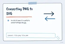 Illustrated infographic summarizing: Converting PNG to SVG