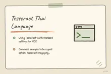 Illustrated infographic summarizing: Tesseract Thai Language