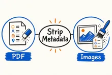 Illustrated infographic summarizing: Strip Metadata