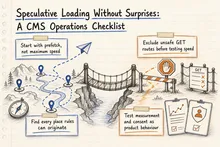 Illustrated infographic summarizing: Speculative Loading Without Surprises: A CMS Operations Checklist