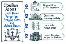 Illustrated infographic summarizing: Cloudflare Access: Lock Down Forgotten Staging Sites and Admin Panels