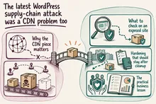 Illustrated infographic summarizing: The latest WordPress supply-chain attack was a CDN problem too