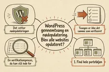 Illustreret infografik, der opsummerer: WordPress gennemtvang en nødopdatering. Blev alle websites opdateret?