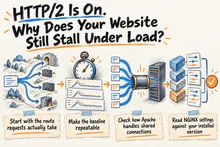 Illustrated infographic summarizing: HTTP/2 Is On. Why Does Your Website Still Stall Under Load?