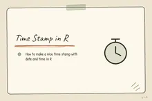 Illustrated infographic summarizing: Time Stamp in R